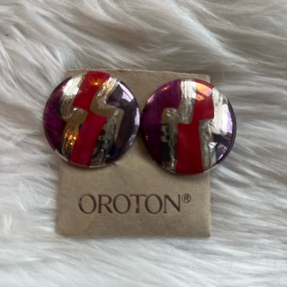 Oroton Jewelry Oroton Womens Vintage Clip On Earrings Graphic